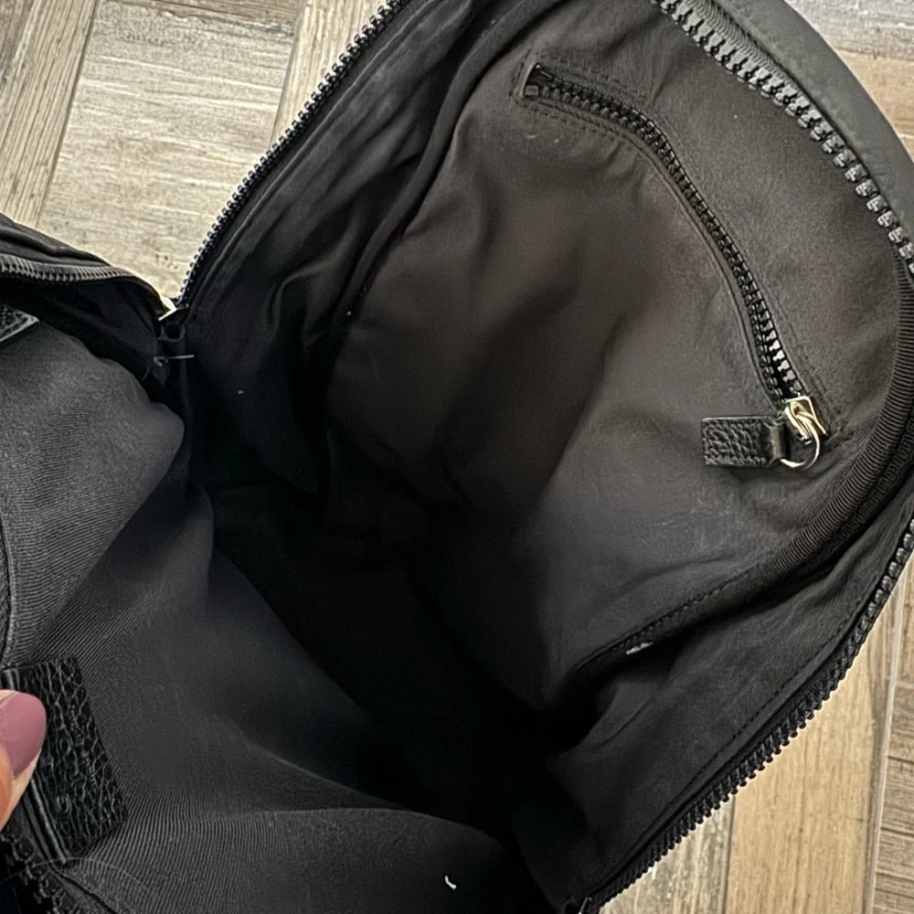 GUCCI GG Monogram Nylon & Leather Backpack in black